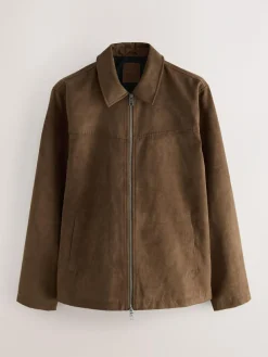 Next Tan Brown Faux Suede Harrington Jacket^ Coats & Jackets|Coats & Jackets