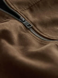 Next Tan Brown Faux Suede Harrington Jacket^ Coats & Jackets|Coats & Jackets