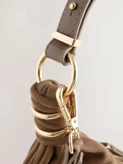 Discount Next Tan Brown Faux Suede Sling Shoulder Bag