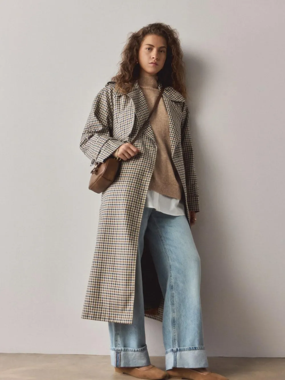 Next Tan Brown Forever Comfort® Leather Square Toe Ballerina Shoes^Women Flats