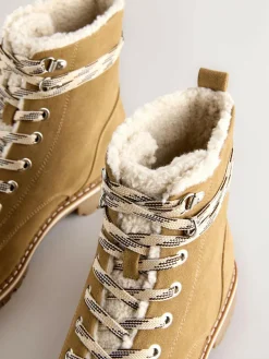 Discount Next Tan Brown Forever Comfort® Faux Fur Lined Lace-Up Boots