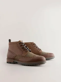 New Next Tan Brown Heritage Brogue Boots