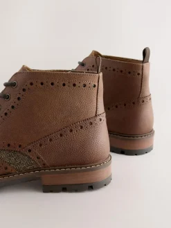 New Next Tan Brown Heritage Brogue Boots