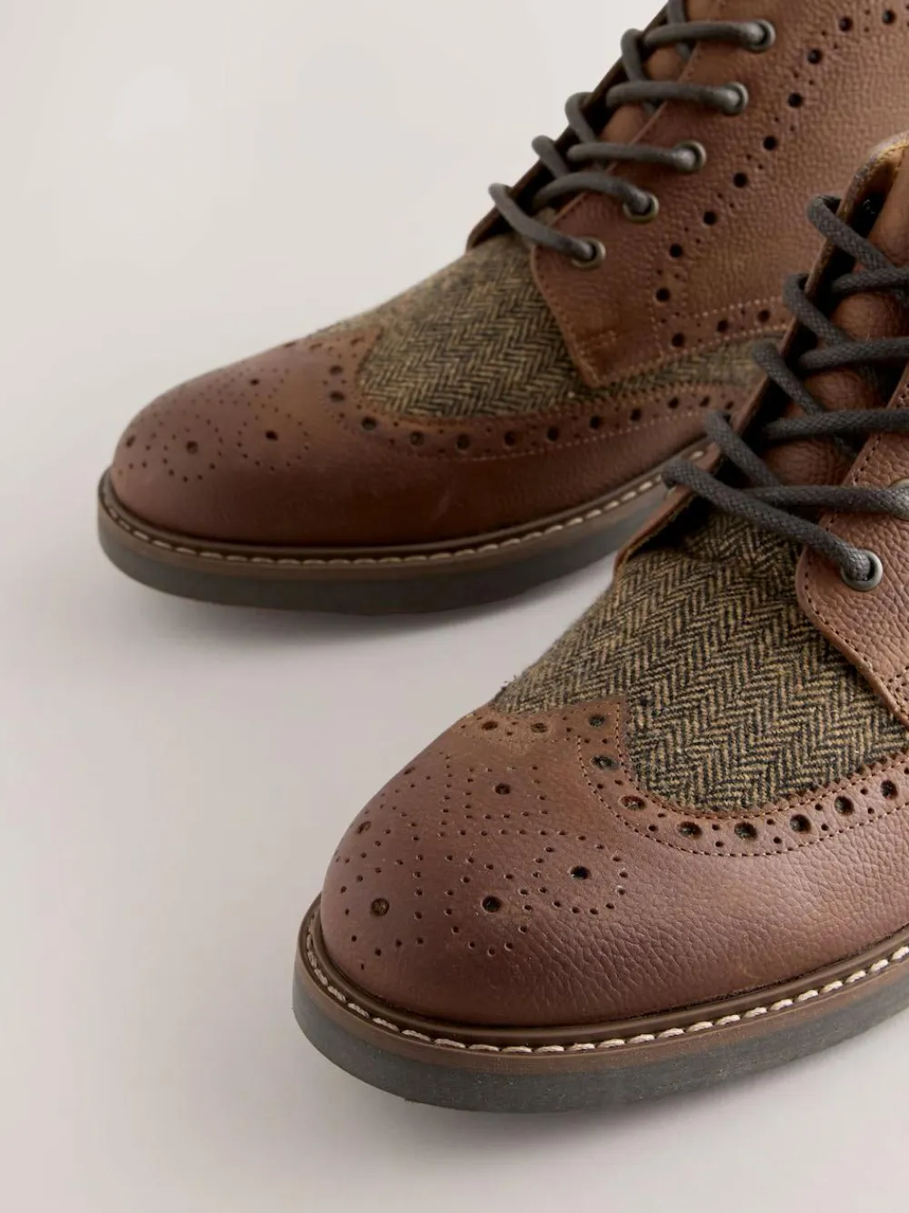 New Next Tan Brown Heritage Brogue Boots
