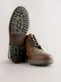 New Next Tan Brown Heritage Brogue Boots