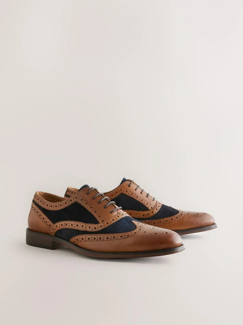 New Next Heritage Brogue Shoes Tan Brown