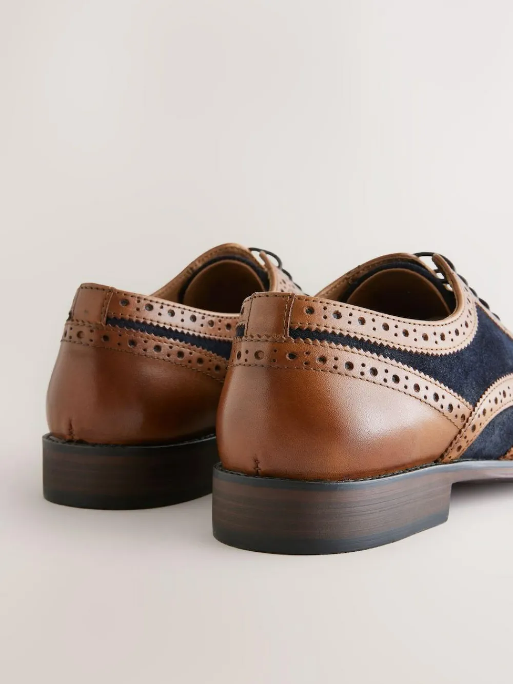 New Next Heritage Brogue Shoes Tan Brown