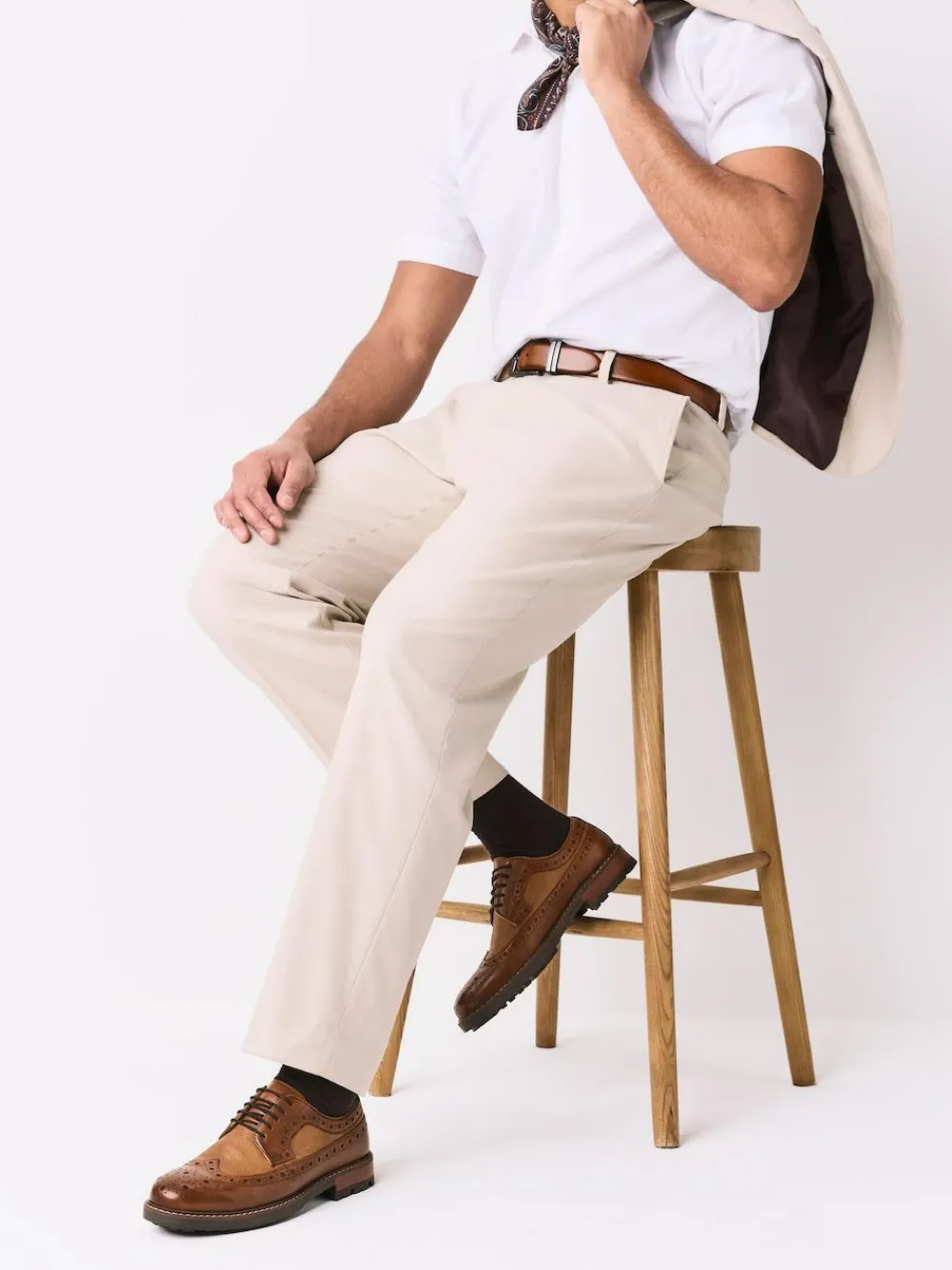 Online Next Heritage Brogue Shoes Tan Brown