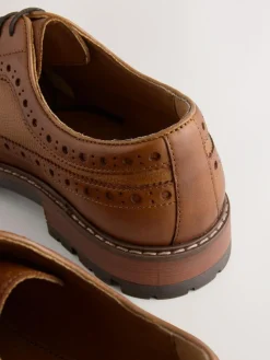 Online Next Heritage Brogue Shoes Tan Brown