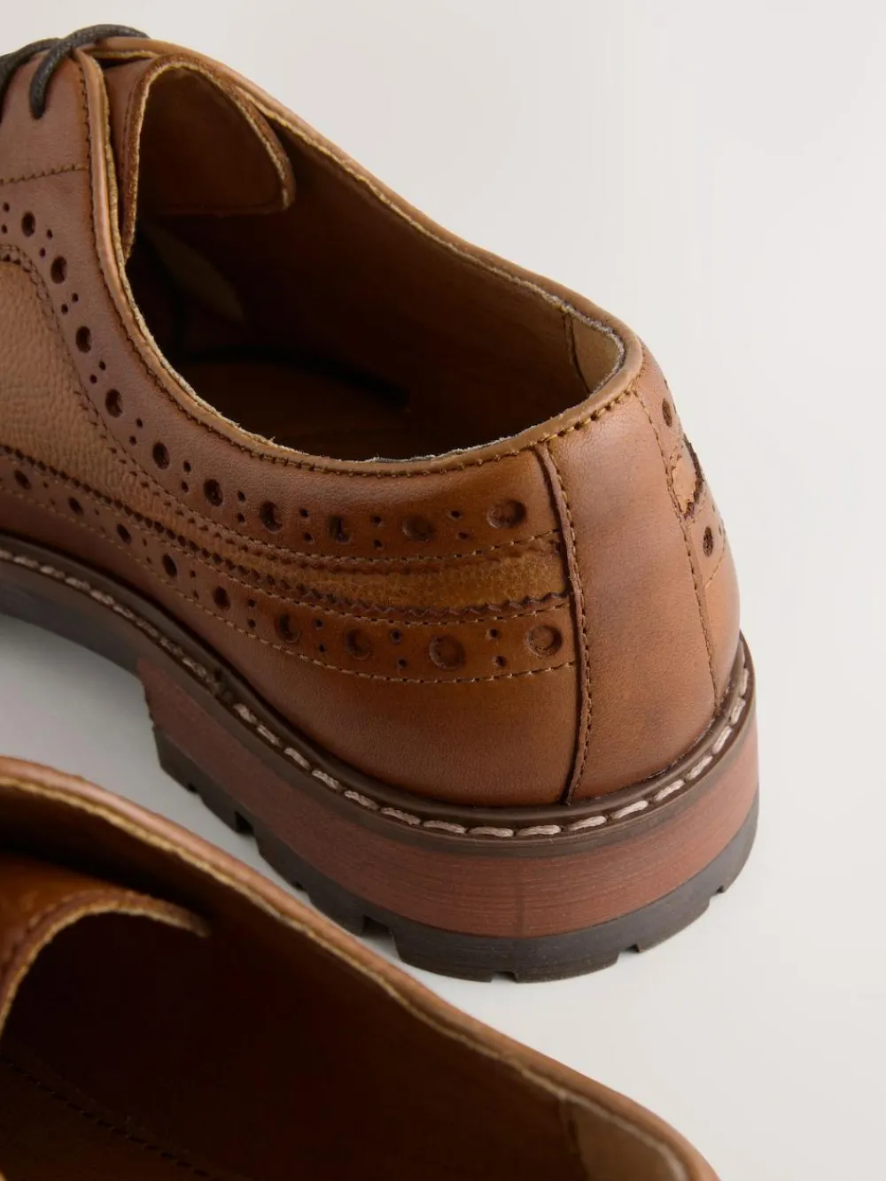 Online Next Heritage Brogue Shoes Tan Brown