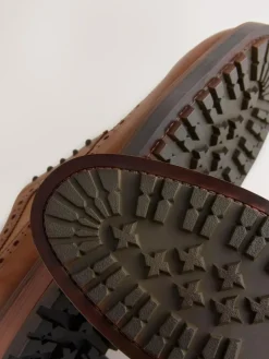 Online Next Heritage Brogue Shoes Tan Brown