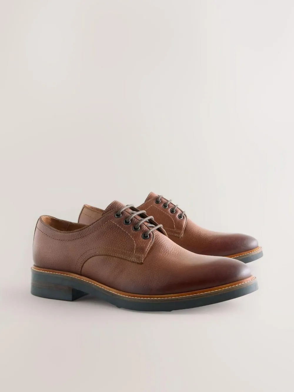 Online Next Heritage Derby Leather Shoes Tan Brown