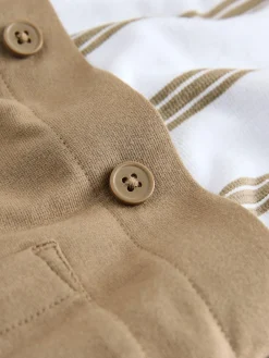 Hot Next Jersey Shirt T-Shirt and Joggers 3 Piece Set (3mths-7yrs) Tan Brown