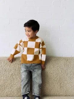 Sale Next Tan Brown Knitted Crew Neck Jumper (3mths-7yrs)