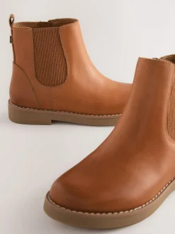 Outlet Next Leather Chelsea Boots Tan Brown