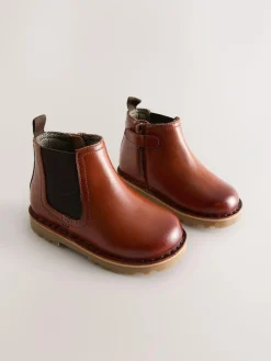 Hot Next Tan Brown Leather Chelsea Boots