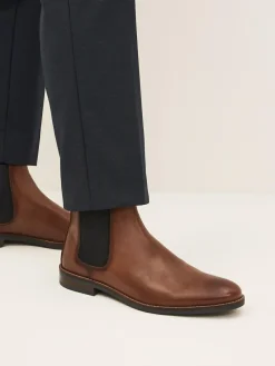 Discount Next Tan Brown Leather Chelsea Boots