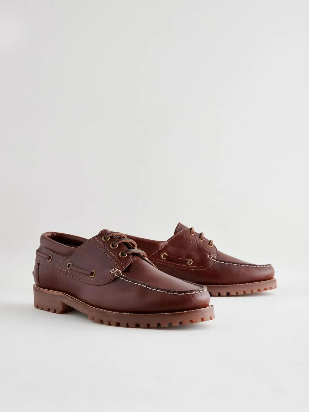 Next Tan Brown Leather Cleated Boat Shoes^ Shoes