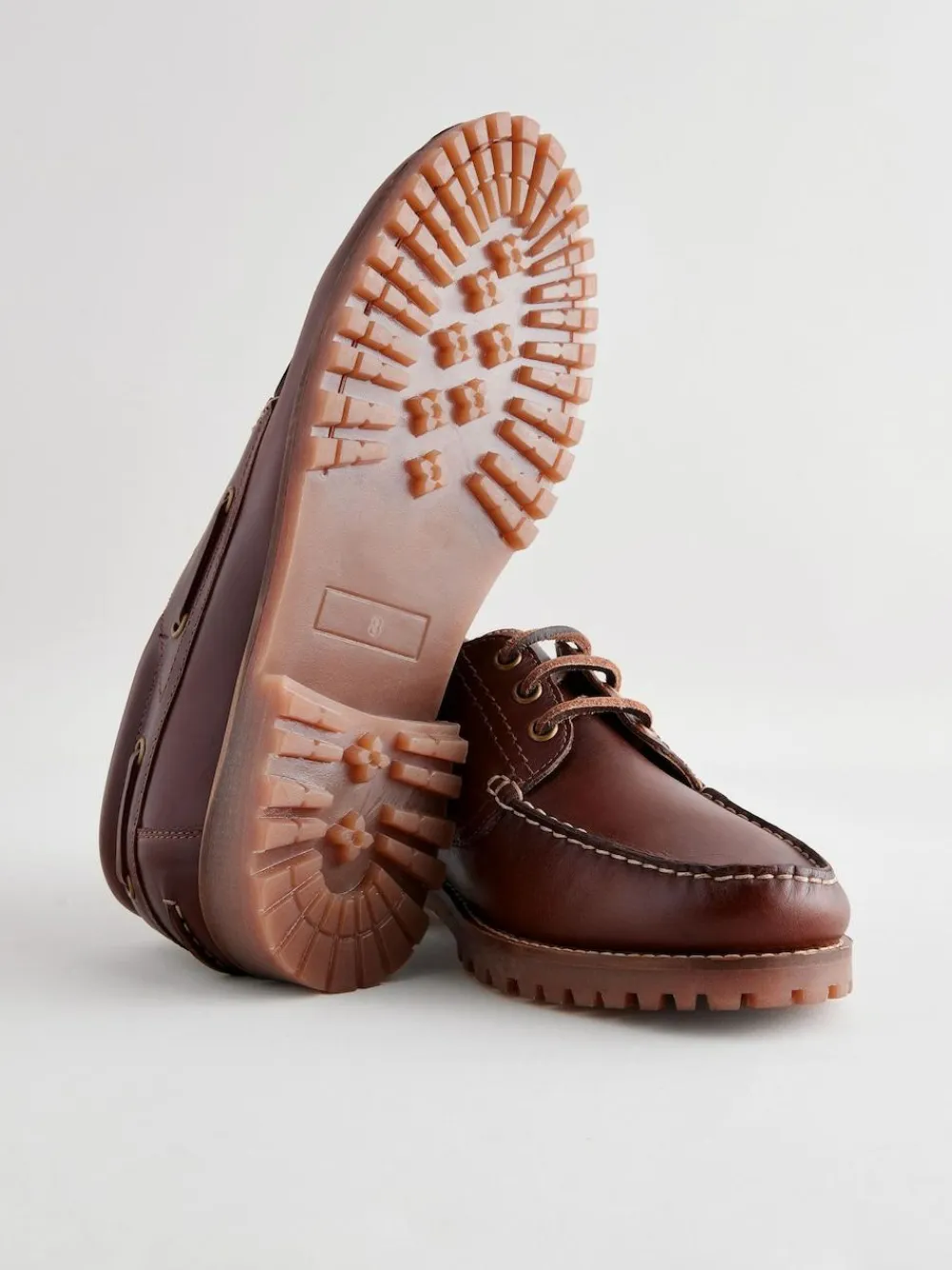 Next Tan Brown Leather Cleated Boat Shoes^ Shoes