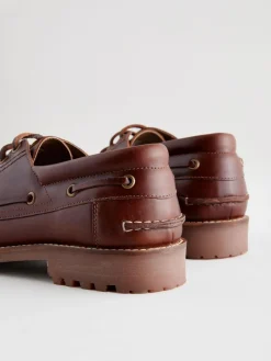 Next Tan Brown Leather Cleated Boat Shoes^ Shoes