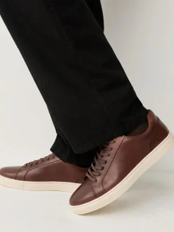 New Next Leather Trainers Tan Brown
