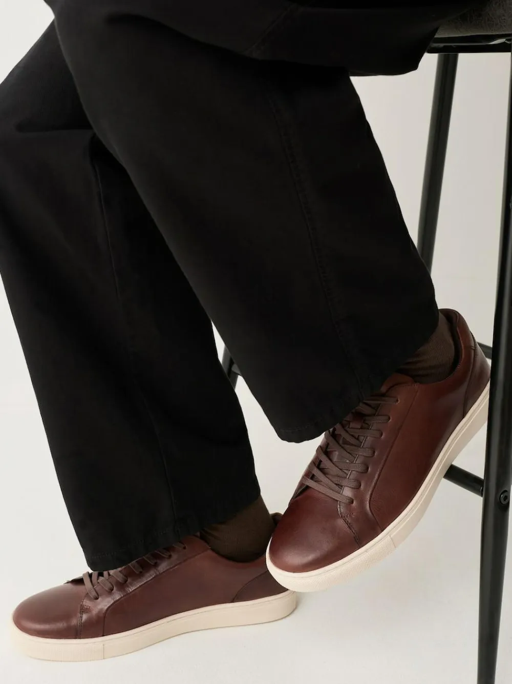 New Next Leather Trainers Tan Brown