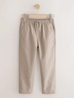 Clearance Next Tan Brown Linen Blend Pull On Trousers (3-16yrs)