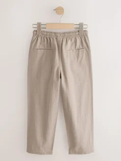 Clearance Next Tan Brown Linen Blend Pull On Trousers (3-16yrs)