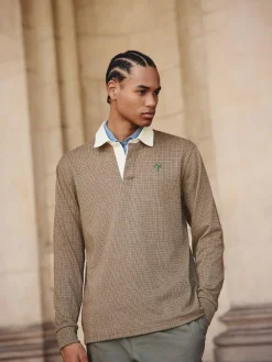 Next Tan Brown Puppytooth Rugby Shirt^ Tops & T-Shirts