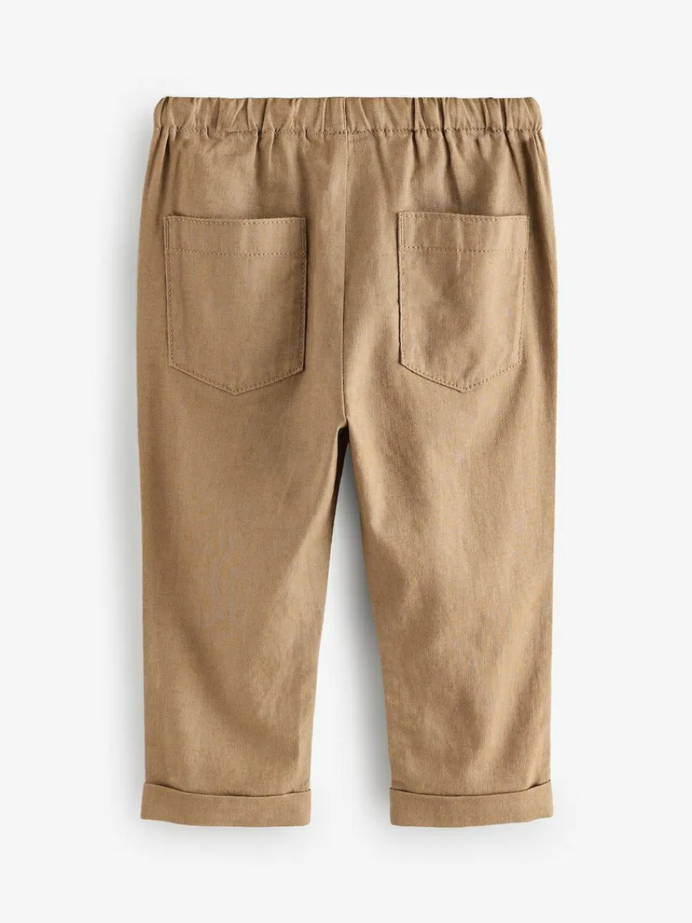 Clearance Next Regular Fit Linen Blend Pull on Trousers (3mths-7yrs) Tan Brown