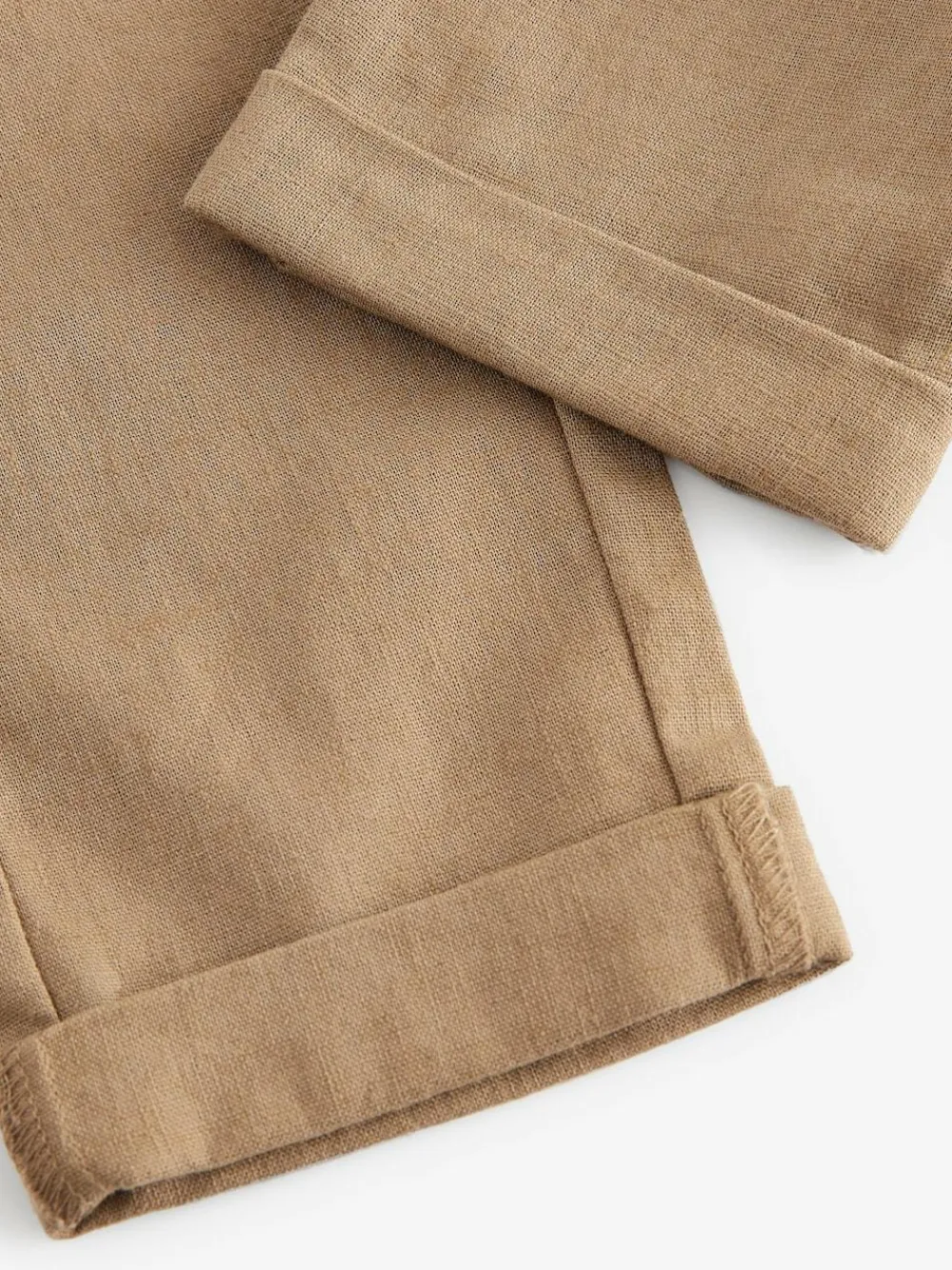 Clearance Next Regular Fit Linen Blend Pull on Trousers (3mths-7yrs) Tan Brown