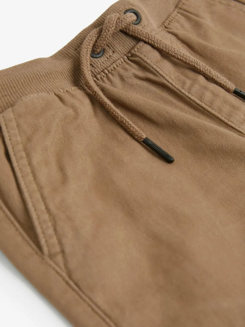 New Next Regular Fit Rib Waist Pull-On Trousers (3-16yrs) Tan Brown