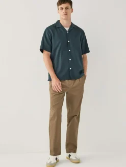 Next Regular Tapered Fit Single Pleated Stretch Chinos Trousers^ Pants & Chinos