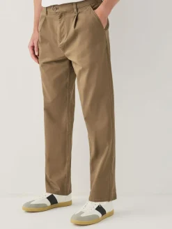 Next Regular Tapered Fit Single Pleated Stretch Chinos Trousers^ Pants & Chinos