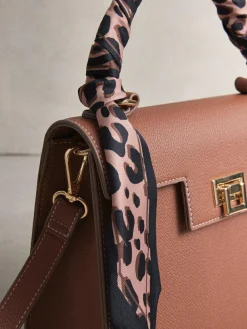 Next Tan Brown Scarf Hand Held Bag^Women Bags