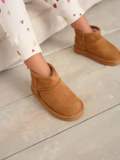 Next Tan Brown Slipper Pull On Ankle Boots^BOY Nightwear