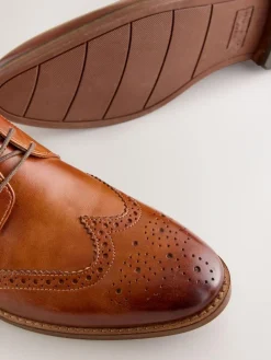 Hot Next Tan Brown Smart Brogue Leather Boots