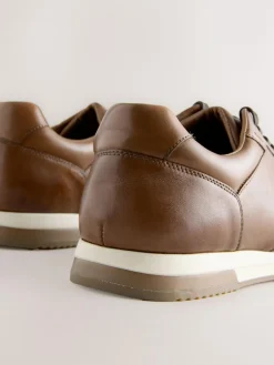 Next Tan Brown Smart Leather Trainers^ Shoes