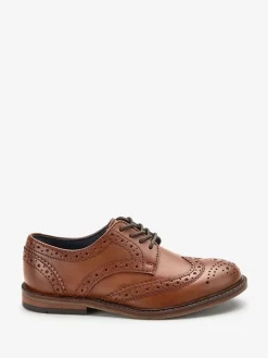 Next Standard Fit (F) Leather Laceup Brogue Shoes^BOY Occasionwear