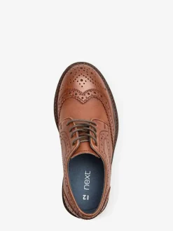 Next Standard Fit (F) Leather Laceup Brogue Shoes^BOY Occasionwear