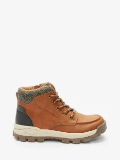 Online Next Standard Fit (F) Thinsulate Lined Walking Boots Tan Brown