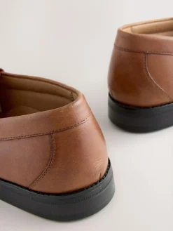 Outlet Next Standard Fit Leather Penny Loafers Tan Brown