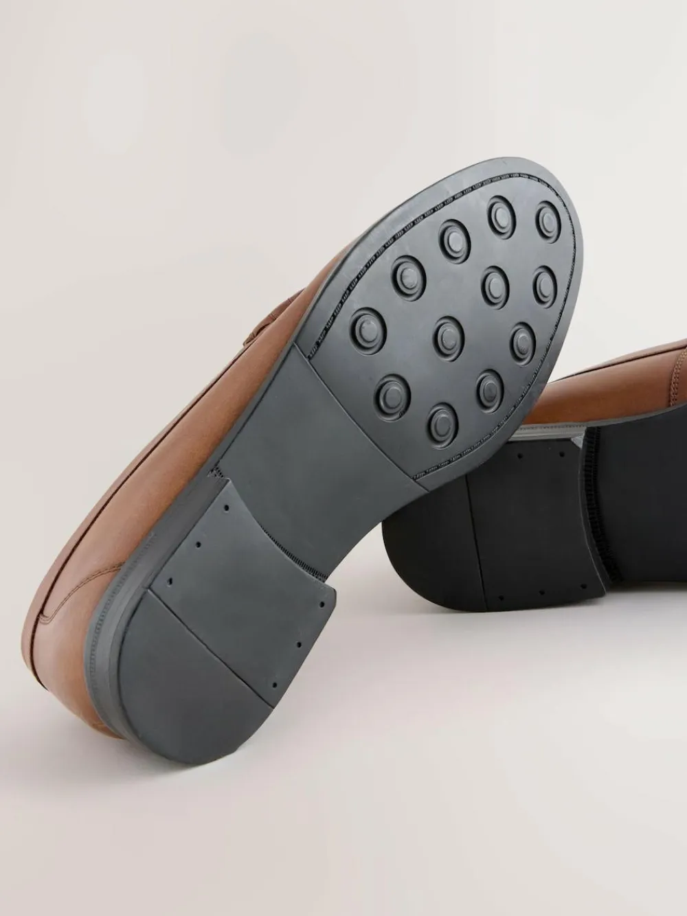 Outlet Next Standard Fit Leather Penny Loafers Tan Brown