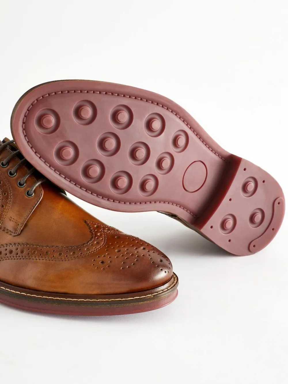 Next Standard Fit Leather Contrast Sole Chunky Brogues Shoes^ Shoes