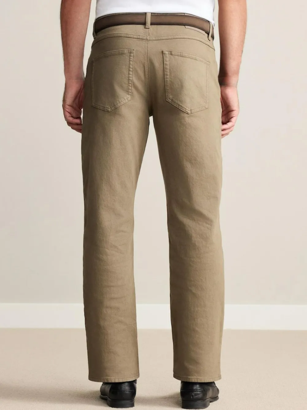 Next Straight Fit Signature Belted Jeans Tan Brown