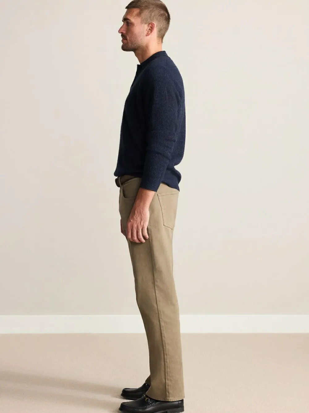 Next Straight Fit Signature Belted Jeans Tan Brown