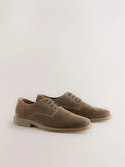 Next Suede Derby Shoes Tan Brown