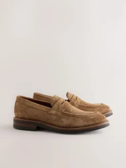 Discount Next Tan Brown Suede Penny Loafers