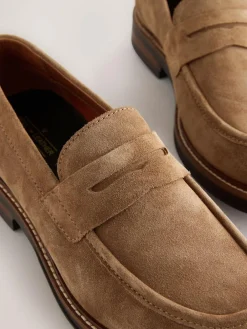 Discount Next Tan Brown Suede Penny Loafers