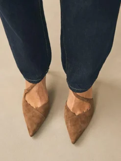 Next Premium Leather Asymmetric Court Heels^Women Heels